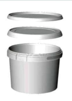 Hink med lock och stålhandtag 3,2l PP vit 1 st/fp