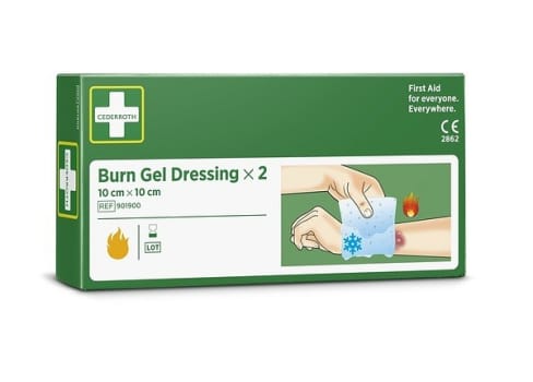 Brännskadegel refill Cederroth 10x10cm 2 kompresser 10x10cm/ask