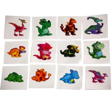 Leksak happy dino tattoos 4x4cm till barn över 3år