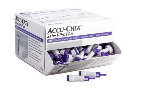 Lansett accu-check safe-t-pro plus steril 1,3mm, 1,8mm, 2,3mm 23g