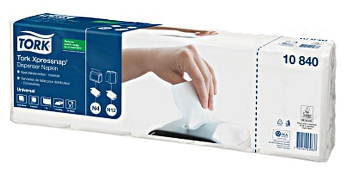 Dispenserservett Tork 1-l vit n4 33x21,6cm 1/4-vikt EU-Ecolabel