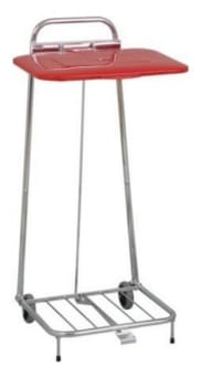 Säckställ plåtlock rött 60l med pedal
