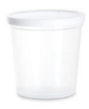 Burk 170ml med lock ø65xh60mm pp vitt lock peld