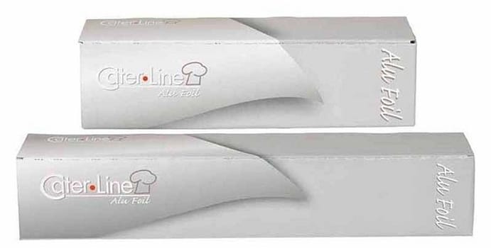 Aluminiumfolie cut-box 45cmx100m 18my med rivkant