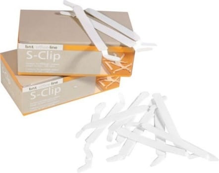 Pappersbindare s-clip vit