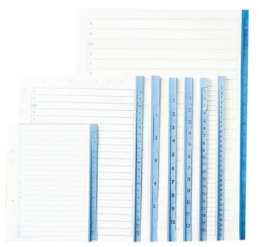 Register A4 1-20 90g papper försättsblad