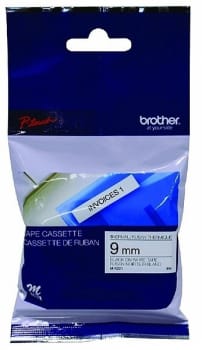 Märkband Brother MK221 9mm svart på vit