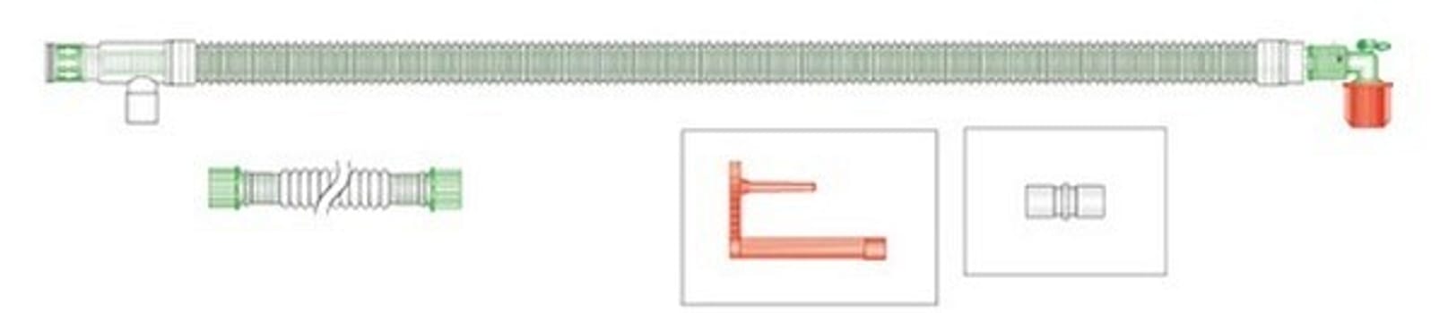 Narkosslang Coax 22mm 2,7+0,5m steril PVC och latexfri