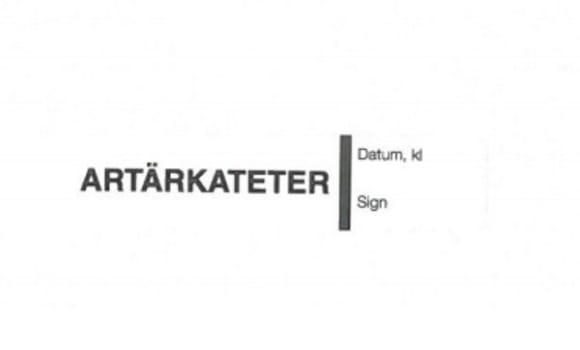 Etikett självh artärkateter 250/rle vit/svart text