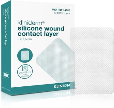 Kliniderm sårkontaktlager 5x7,5cm silikon steril