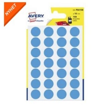 Etikett avery ø15mm blå 168 st/fr