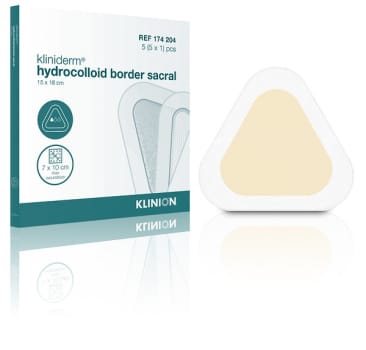Kliniderm Hydrocolloid Sacrum Steril 15x18cm Med Fästkant