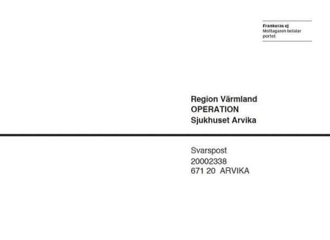 Kuvert C5 vitt svarspost fh liv operation Arvika
