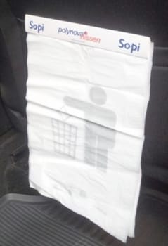 Avfallspåse Sopi vit i ryttare