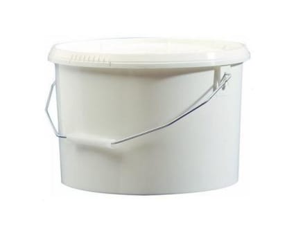 Hink 2,1L plast vit med lock
