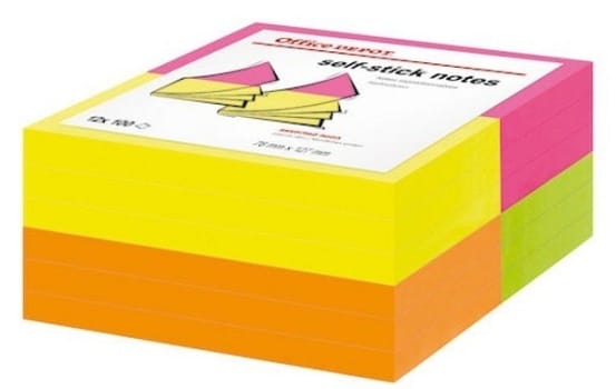 Notes Office Depot neon 76x127 100 blad