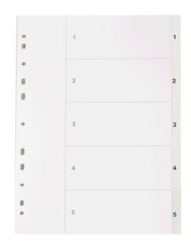 Register Office Depot A4 1-5 miljövänlig plast rubrikblad vit