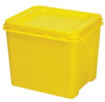 Riskavfallsbox gul 30l enkellock etikett cytostatika/läkem