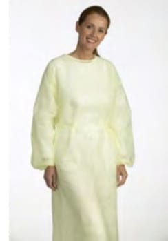 Skyddsrock Barrier nonwoven L gul elastik i ärm