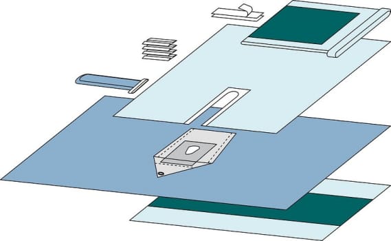 Op set axelset Barrier steril för halvsittande position
