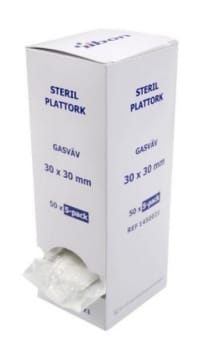 Plattork gasväv 30x30mm steril 5-pack