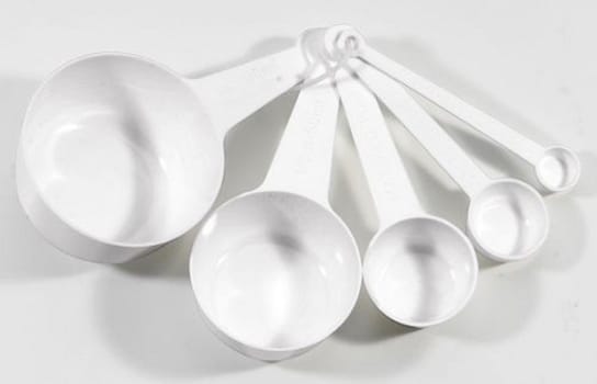 Måttsats plast vit 5-delar
