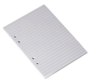 Limblock A5 linjerat 60g hålat 100 blad/block limmad kortsida