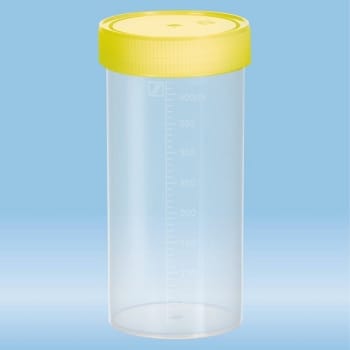 Burk 500ml med skruvlock pp steril tättslutande lock i hdpe