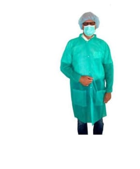 Besöksrock Ast nonwoven grön L längd 107cm 3 fickor