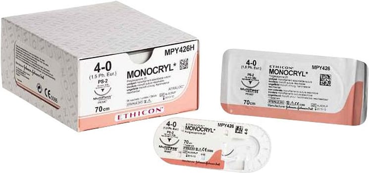 Sutur Monocryl 2-0 FS-1 24mm steril 70cm ofärg 3/8 cirk omv skär