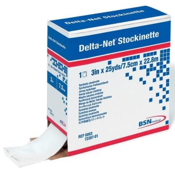 Polsterstrumpa Delta-Net Stockinette 20cmx23m vit polyester