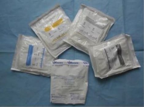 Op tork nonwoven Yibon 40mm ø vit nr 5 steril röntgentråd 5-pack