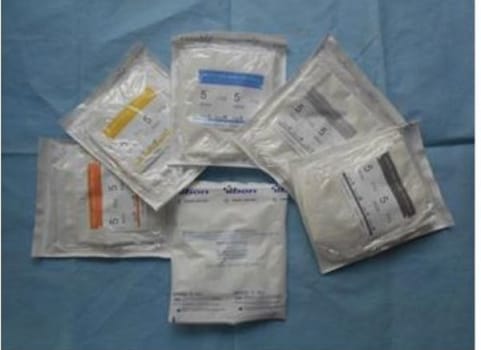 Op tork gasväv Yibon 30mm ø vit nr 3 steril röntgentråd 5-pack
