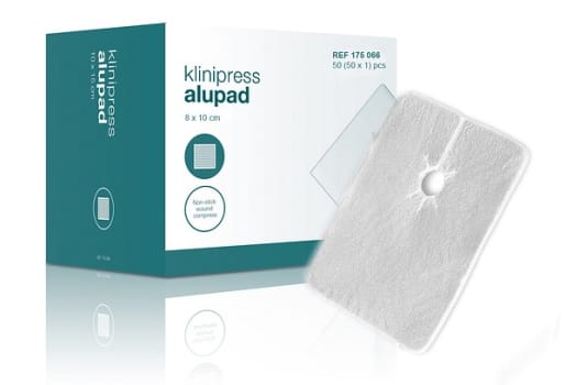 Klinipress Alupad Trachea 8x10cm Steril Trachealkompress Med Slits