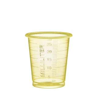 Medicinbägare smal gul 30ml eco