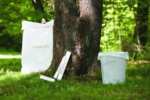 Papperskorgspåse vit Polynature 30l kompost 258/252x570mm 15my 25/rle