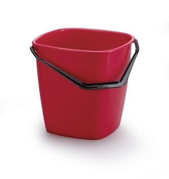 Hink plast 9,5l röd fyrkantig för bl a städvagn