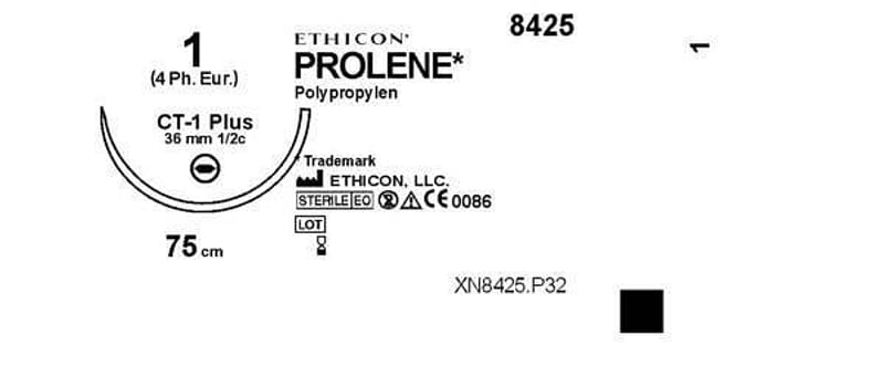 Sutur Prolene 1 CT-1 36mm steril 75cm blå 1/2 cirk tp