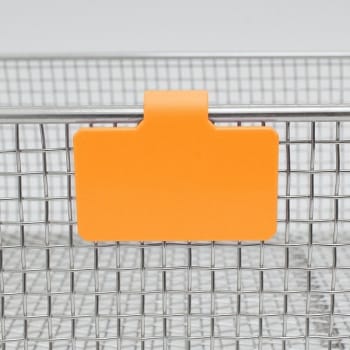 Gallerskylt Plast 55 X 30 Mm Orange Med Clips Förp Om 25 St