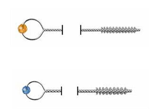 Borste m pärla Ø 4mm längd 215mm borstlängd 19mm, blå, 3-pack
