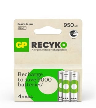 Batteri GP Recyko NiMH 100AAAHCE-2WB4 4-pack