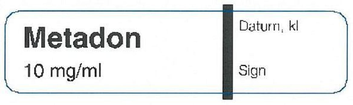 Sprutetikett spruta metadon 10mg/ml