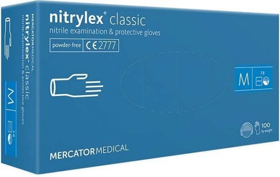 Handske undersök Nitrylex L nitril puderfri blå