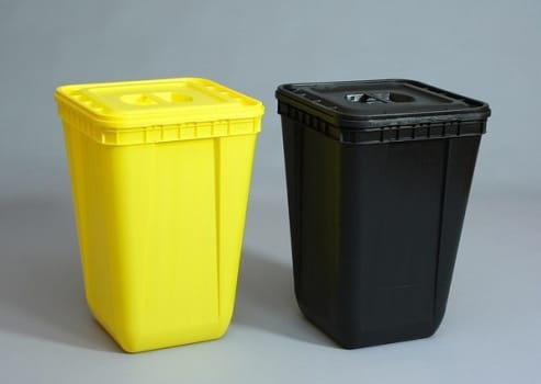 Riskavfallsbox San Sac gul 60l polypropen med enkellock