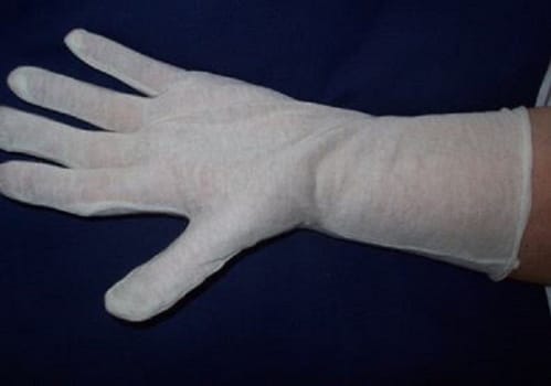 Handske bomull Ast M naturfärgad 30cm