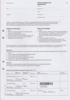 Förbrukningsjournal narkotika A4 häfte 16 sidor