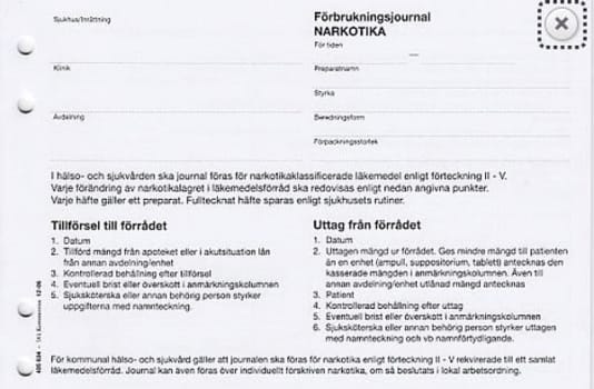 Förbrukningsjournal narkotika A5L