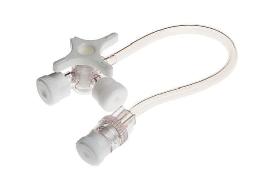 3-vägskran Connecta 15cm slang. Steril, DEHP-fri PVC micro utan port