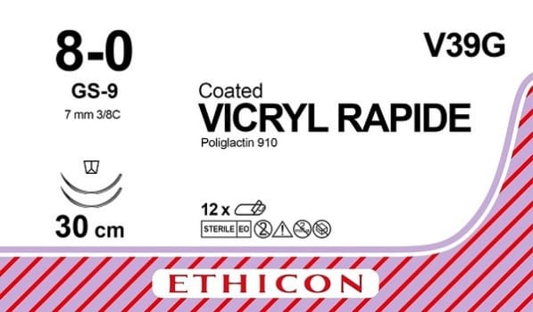 Sutur Vicryl Rapid 8-0 2xgs-9 Steril 30cm Lila
