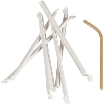 Sugrör papp hygienförp 1st böjbara bruna i papper ø6x240mm